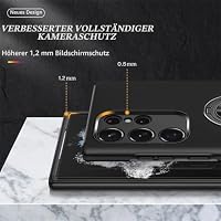Dechyi hülle für Samsung Galaxy S24 Ultra (6.8") und 2 Stück gehärtetem Glas Displayschutzfolie Handyhülle mit Ringhalterung stoßfest, Kratzfest strapazierfähig Schutzhülle Schwarz – Ansicht 5