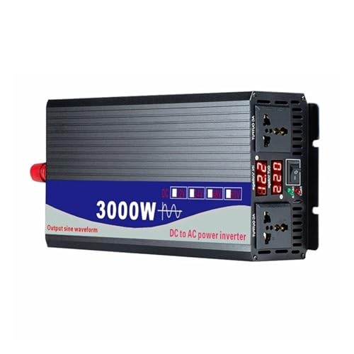 Convertidor Inversor Potencia 3000/4000/5000W Convertidor Voltaje CC 12 V 24 V Y 48 V A CA 220 V Transformador Solar con Doble Pantalla Digital. Inversor(12V,220V(50HZ) Uni,3KW)