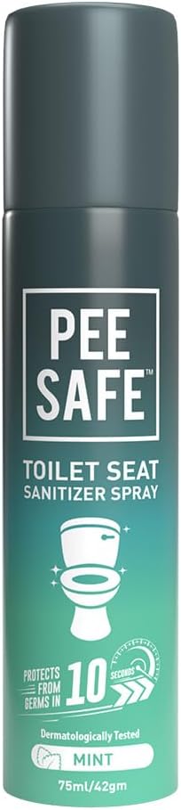 Toilet Seat Sanitizer Spray (75 ml) - Mint Reduces The Risk of UTI & Other Infections Protects From 99.9% Germs & Travel Friendly | Anti Odour, Deodorizer