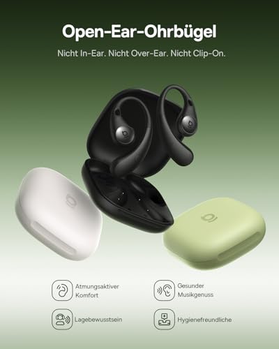 Baseus Eli Sport2 Open Ear Kopfhörer, Open Ear Headphones Sport mit S-Komfortkurve, 45H Playtime, SuperBass 2.0, IPX7, Bluetooth 6.0, 4-Mic KI-klare Anrufe, Sportkopfhörer für Fitness Laufen – Bild 3
