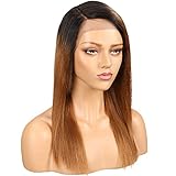 SPOTLIGHT Wigs Light Brown Straight Lace Front Wigs Human Hair with Baby Hair for Black Women 18...