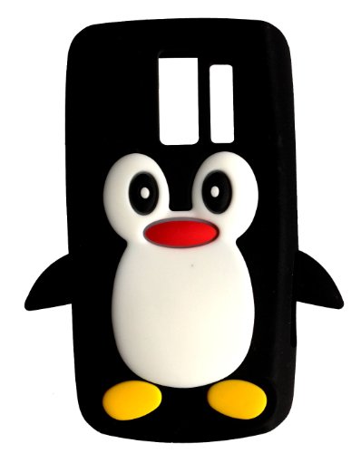 SKS Distribution® Noir Mignon Pingouin Manchot Etui Coque Housse pour Nokia Asha 205