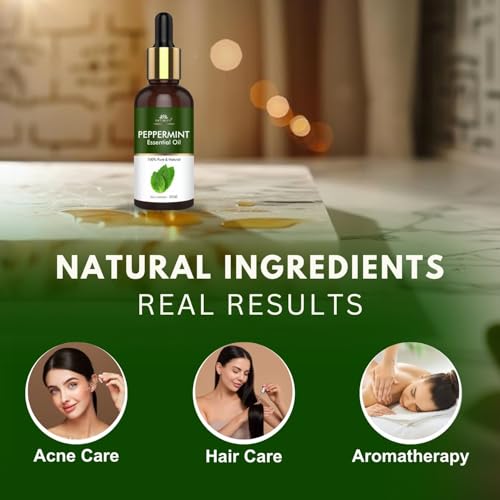 Image of INTIMIFY Peppermint Essential Oil For Hair, Helps in Coughs and Colds, Useful in Aromatherapy 30 ml