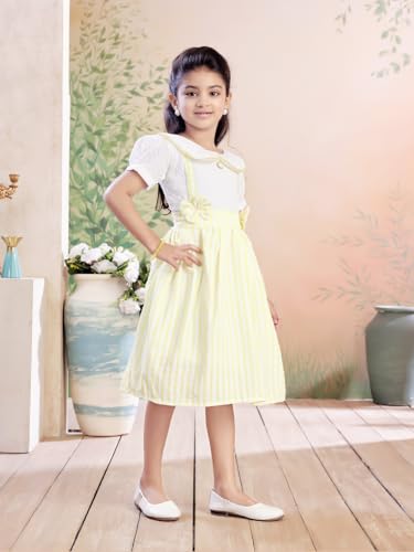 Image of Aarika Girls Green Colour Checks Print Cotton Frock