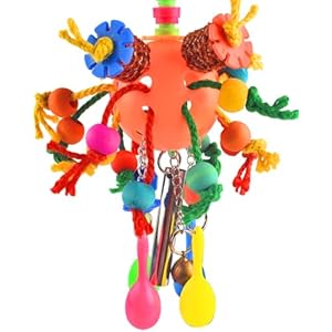 KATUMO Bird Toys, Parrot Toys Parakeet Foraging Shredder Hanging Toys Bird Ball Treats for Conure Mini Macaw Cockatiel Lovebird Small-Medium Birds