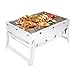Produktbild N/S Edelstahl Holzkohlegrill, Faltbare BBQ Grill Picknickgrill tragbarer Grill Edelstahl Campinggrill Klappgrill für 3-5 Personen Outdoor BBQ Picknick Garten Terrasse Camping