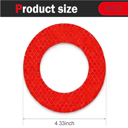 Image of Car Reflective Safety Stickers for Cars & Bikes, Side Fender Bumper, Night Visibility Warning Tape Waterproof High Intensity Reflector Decal Universal Fit (Set of 2, Red)