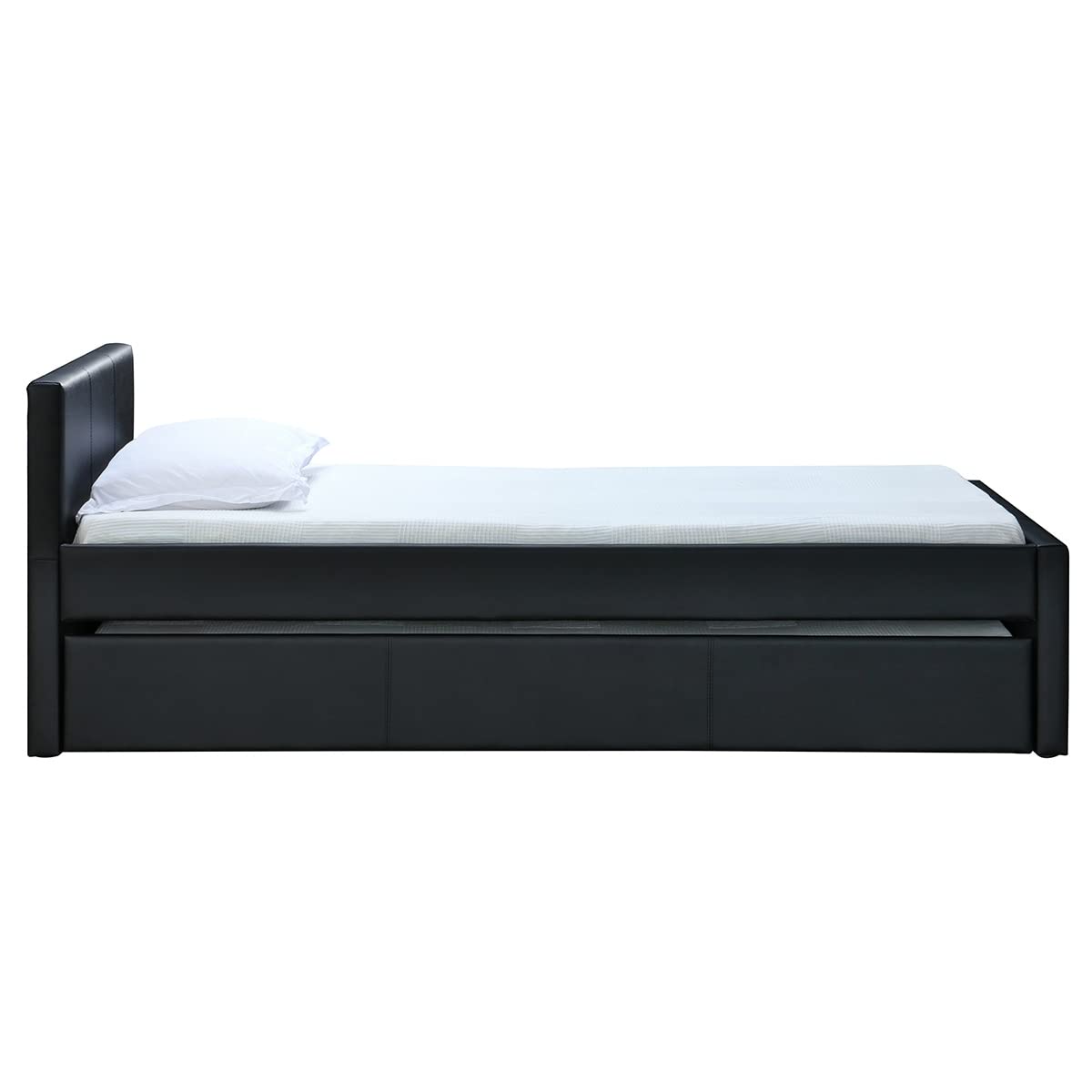 Miliboo Lit gigogne 90 x 195 cm Noir Mat