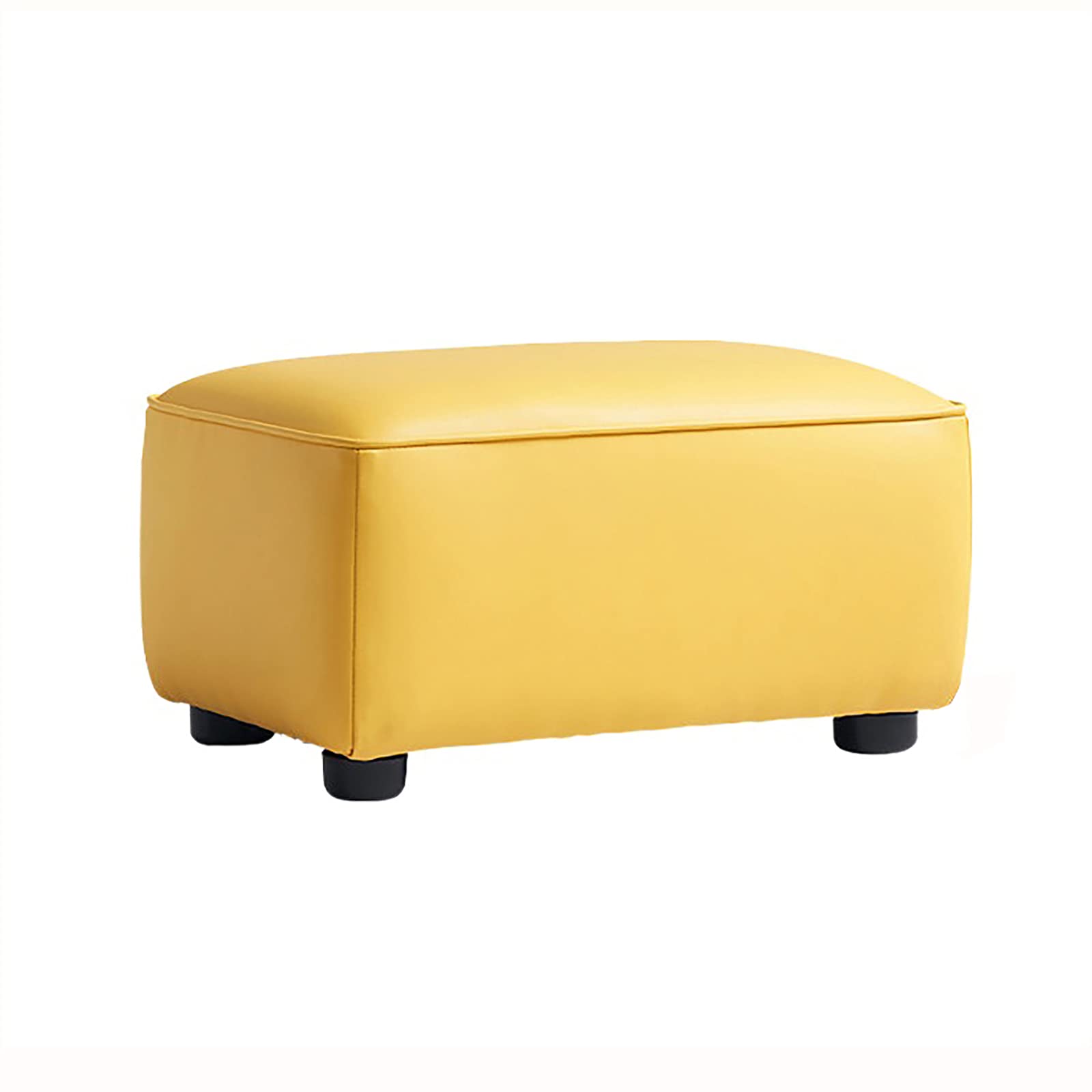 Repose-pieds rectangulaire en similicuir marron 50x30x25cm pour salon