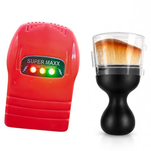 Image of Combo Set of Power Saver Electricity Home and (Small Car Interior Brush), Max Turbo Gold Power Saver Device, Electric Power Saver Device for Home, Power Factor Correction Electricity Energy Saver