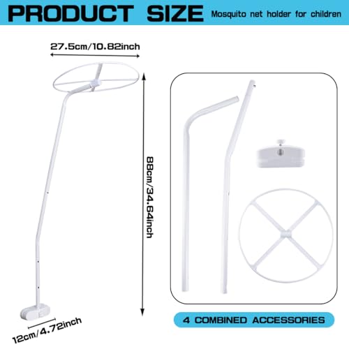 Image of 1 Set Baby Bed Mosquito Net Stand Mosquito Net Mounting Support Circle Rack Mosquito Net Holder Clip-On Crib Mosquito Net Frame for Baby Crib Accessories