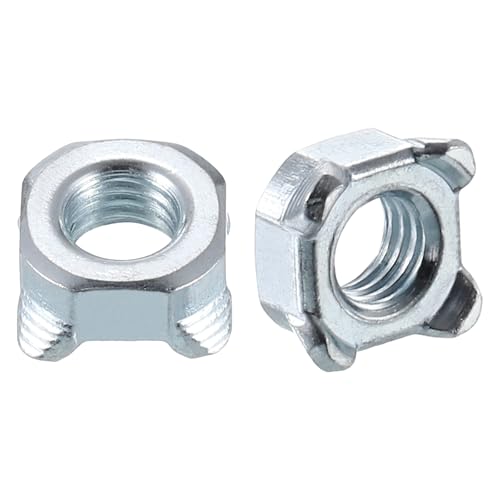 QUARKZMAN Tuercas de Soldadura, Tornillo de Máquina de Acero al Carbono M5 Cuadrado UNC Plateado 20 Piezas