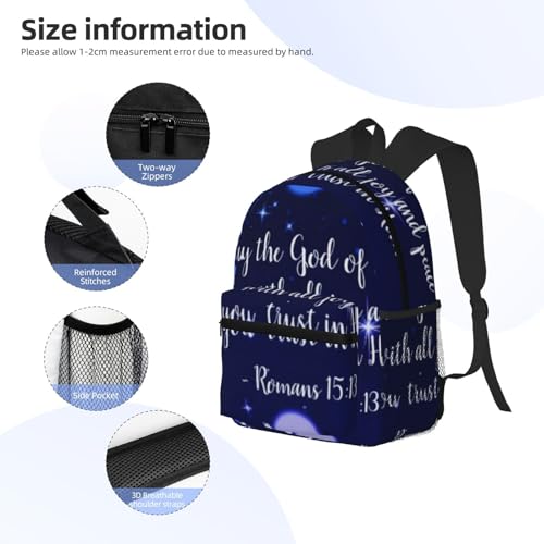 God Of Hope Romans 15 13 Bible Verse, Christmas Lightweight Packable Backpack, Camping & Shopping, Ultra-Durable Backpack For Men & Women4
