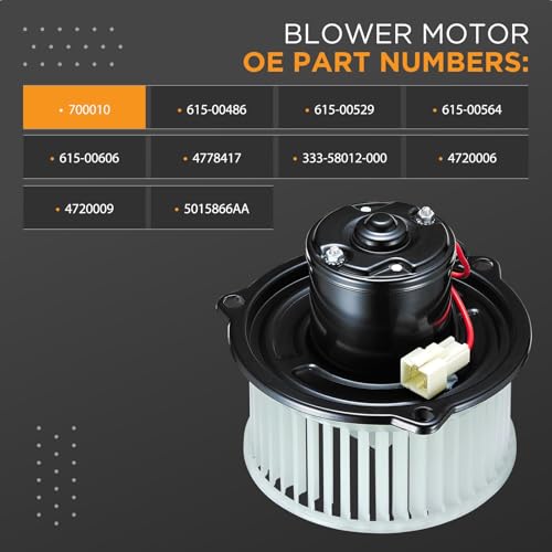 Image of HVAC Blower Motor 700010 Compatible with Dodge Ram 1500 2500 3500 4000 94-02, Compatible with Jeep Grand Cherokee Heater Blower for 15850268 75753 PM9237 5015866AA A /C Blower Motor Assembly