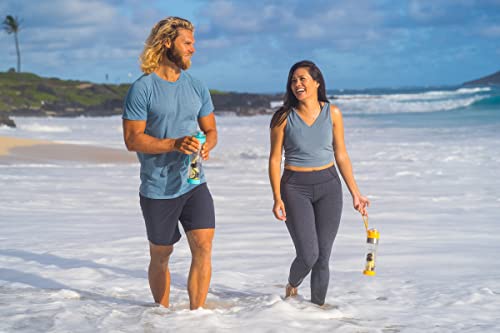 Infusion Pro Water Infuser - 24 oz Fruit Infused Water Bottle | Premium Leak Proof Tritan Plastic with Bottom Infusing Design | Flip Top Locking Spout with Neoprene Insulated Sleeve & Strainer