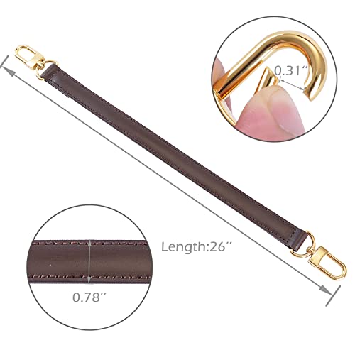 Image of Genuine Leather Plain Strap Replacement Top Handle Leather Strap for Handbag (Coffee, 26 in)