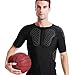 XEGZLH Mens Padded Short Sleeve Chest Rib Heart Guard Protector Protective Compression T-Shirts for Football Baseball Softball