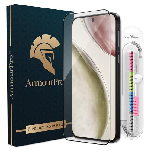Image of ArmourPro Gorilla Tempered Glass Screen Protector Compatible for Vivo X200 FE with Edge-to-Edge Protection Coverage, Cable Protector and Easy Installation kit (6.31 Inch)