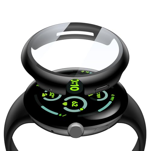 Misxi 2-Pack Hard PC Screen Protector Case Compatible with Google Pixel Watch 3 (2024) 45mm, Easy Installation Lightweight Ultra-thin Protective Cover for Pixel Watch 3, Black