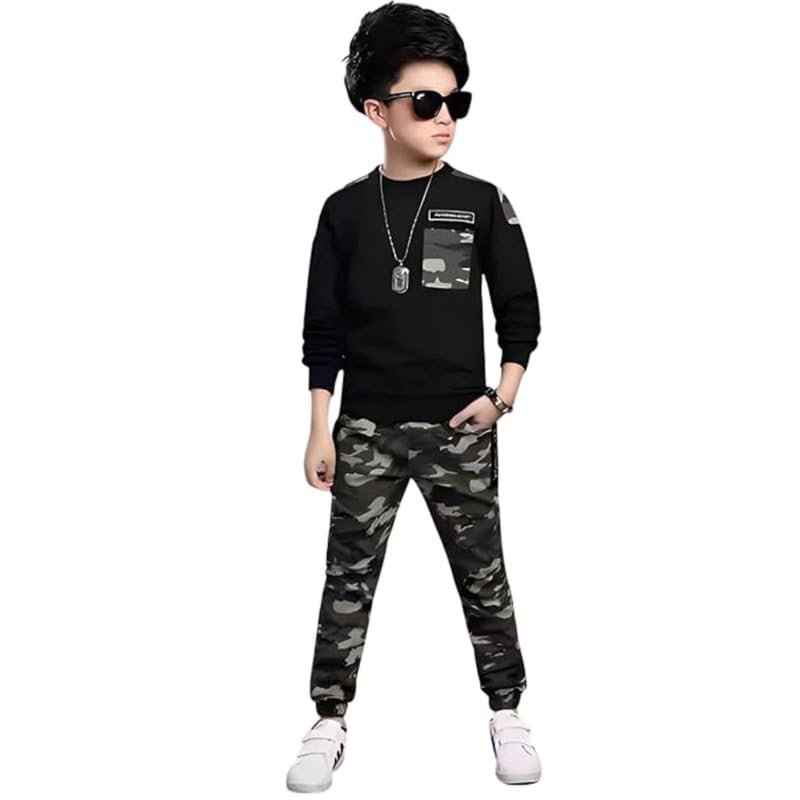 BENIZA X FASHION Boys Army tee Pant Outfit Kids wear Shirt Lower Set Child Clothes Combo Outdoor Piece Cotton Cloth Youth ... - Review, Price and Buying Guide