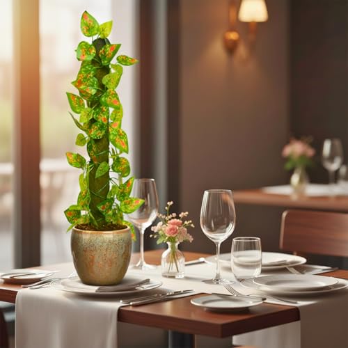 Image of fancymart Artificial Leaves Vine on Moss Stick 60 cm (Without Pot) | Decorative Indoor Plant for Home, Office, Cafe & Restaurant
