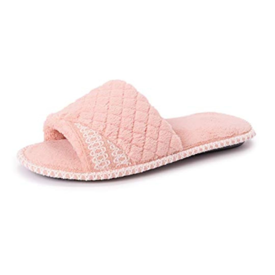 MUK LUKS Women's Sally Micro Chenille Scuff Slipper-Rosegold, Rose Gold, Medium UK