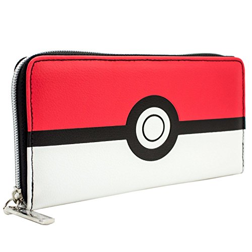 Cartera de Pokemon Diseño Rojo y Blanco de Pokeball