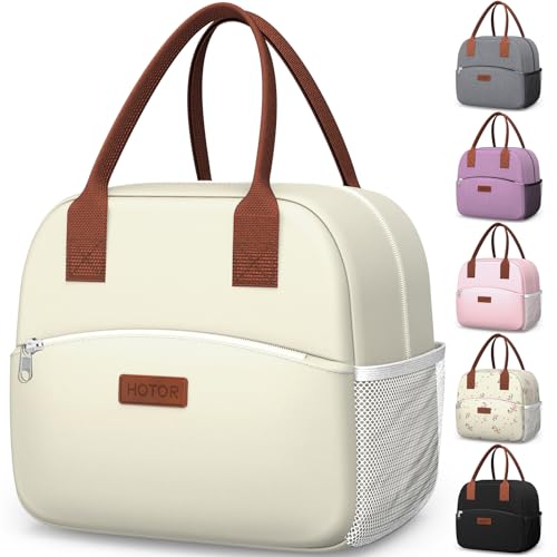HOTOR Bolsas de almuerzo para mujeres y hombres, resistente al desgaste y a prueba de fugas, bolsa de almuerzo aislada con gran capacidad, caja térmica multifuncional para oficina, picnic, 27 x 15 x