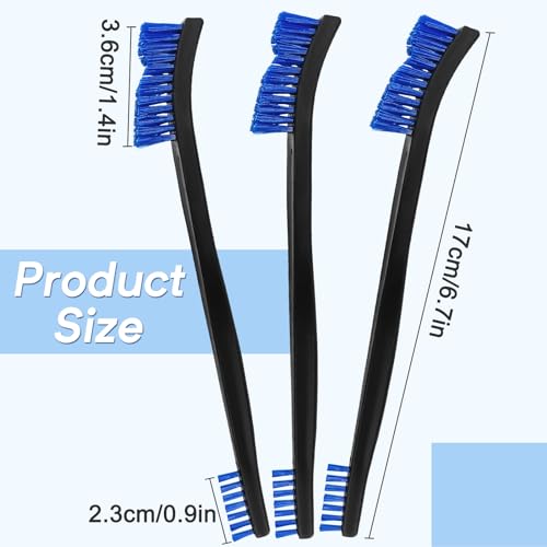 Image of Nylon Brush Set, 10 Pack Double-Ended Nylon Brushes for Cleaning | Blue 7-inch Detail Brushes for Cleaning Gun Parts, Tools, Metal Fixtures, Grooves, Corners and Tight Spaces
