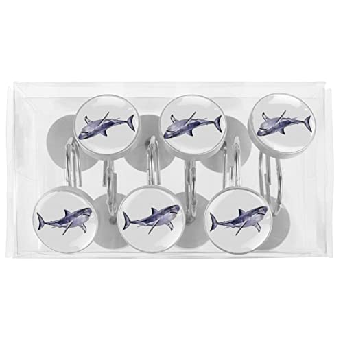 Anneaux de douche antirouille requin pour stopper les blocages de rideau - 6