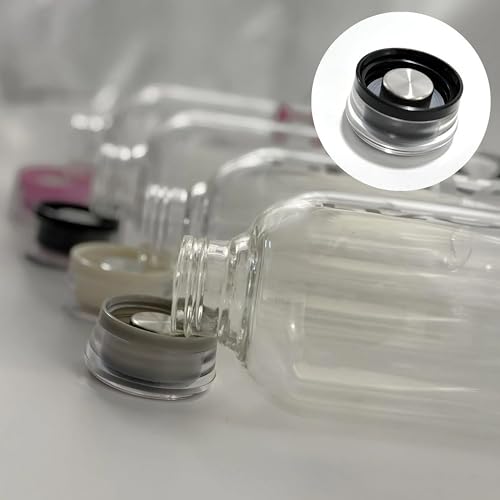 Image of Glass Water Bottle with Time Marker - 1000ML Leakproof Reusable Bottle - BPA-Free Transparent Bottle with Colored Lids - Drinking Bottles Water, Milk, Juices, Beverages (H2O multi 1000ML 1PCS)