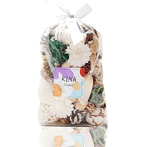 Qingbei Rina Frühling Pot pourri, Jasmin duftenden weißen Pot pourri getrocknete Blume, Home Fragrance Sachets, Bowl Vase Füller, Tisch Hochzeit Party Dekoration, Geschenk, Oversize 500g Cover