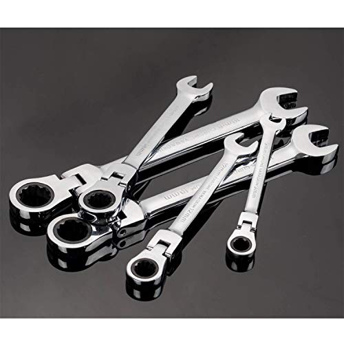 Qnkaa Flexible Ratchet Wrench Set 12pcs 8-19mm Spanner Gear Ring Ratcheting Combination Flexi Wrench Kit Metric Flex Head by Qnkaa - Image 3