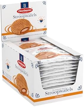 Daelmans Stroopwafel Caramel, Dutch, Caramel Cookie Waffles - 24 Count