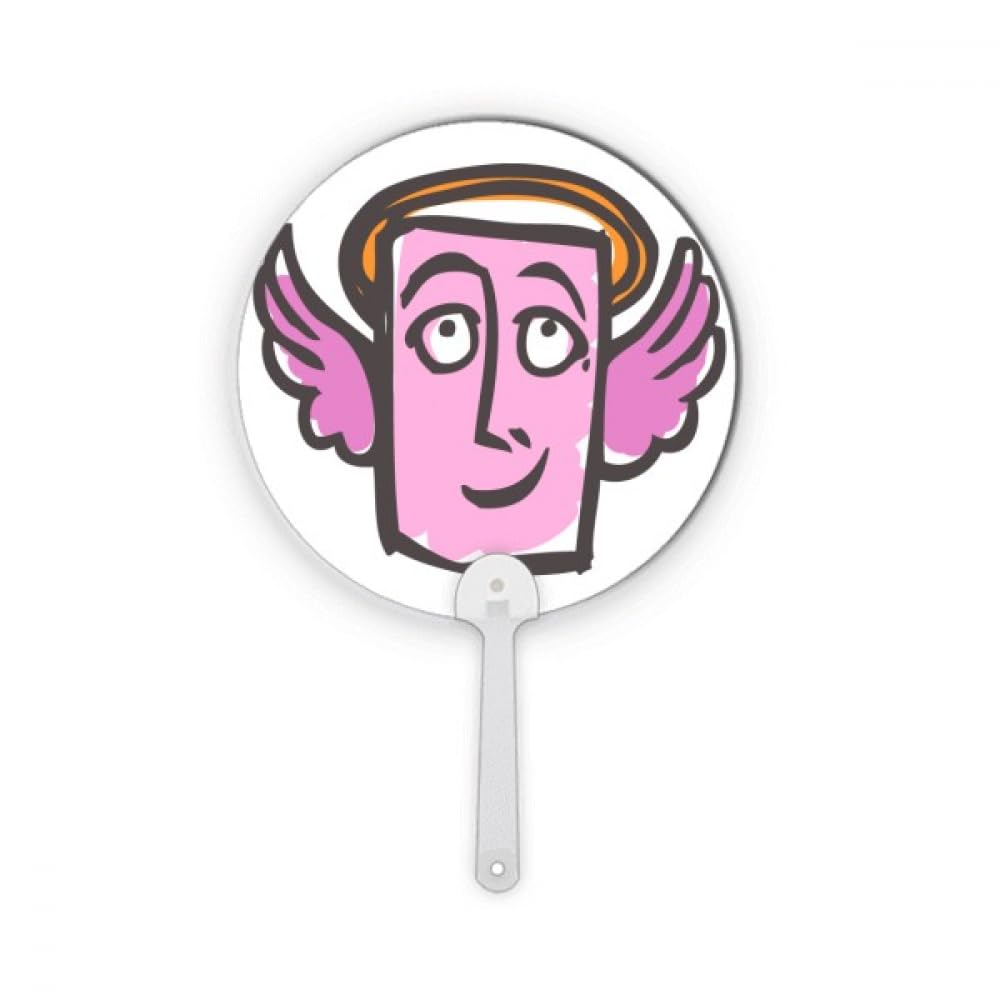 Éventail rond robuste Angel Face Sketch, plastique de qualité pour artisanat