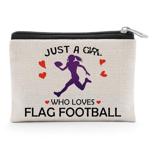 Football Lovers Players Gifts for Flag Football Lovers Coin Purse Footballs Team Christmas Birthday Presents Footballs Themed Gift for Teen Accessories for Players Teams Stuff Zipper Change Pouch