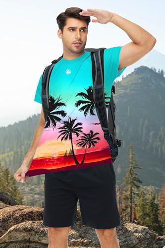 Image of AOBUTE Mens Swim Shirts Short Sleeve UPF 50+ Sun Shirt Quick Dry Rash Guard Fishing Swimming Shirt