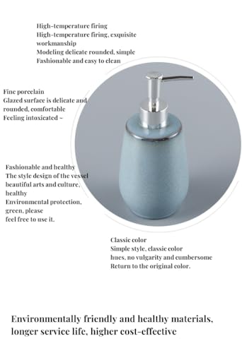 Kitchen Decor and Accessories,Pump Bottle Dispenser Vintage Aesthetic Ceramic Kiln-Changed Liquid Soap Dispenser Lotion Dispenser with Pump Modern Farmhouse Decor Blue Bathroom Kitchen Decor Kiln-Ch3