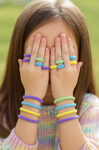 Image of Frescorr |100 pcs | Kids Hair Bands Small | Hair Elastics | Baby Girl Mini Hair Rubber Bands | Tiny Ponytail Rubber Band (200 pcs wb & pastl)