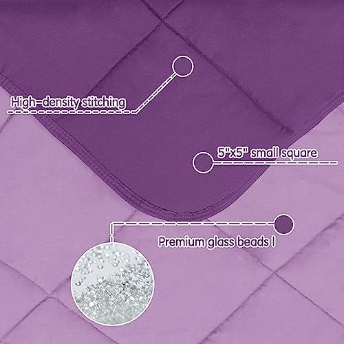 Image of yescool Weighted Blanket (5 lbs, 36 inch x 48 inch, Purple) Cooling Heavy Blanket, Perfect for 40-60 lbs, Breathable Throw Blanket Gifts with Premium Glass Bead, Machine Washable