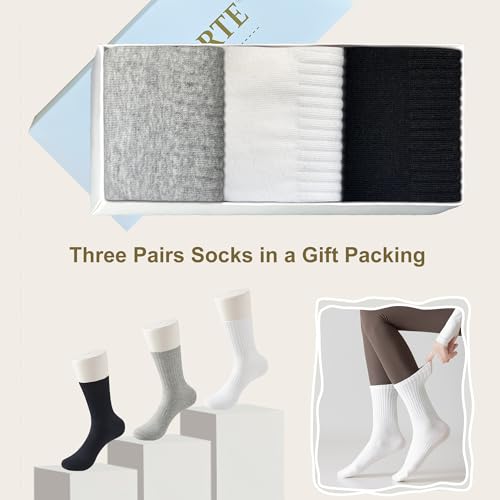 Image of MAGIARTE Womens Athletic Cotton Crew Socks Moisture Wicking Breathable Sports Casual Socks for Women 3 /5-PACK