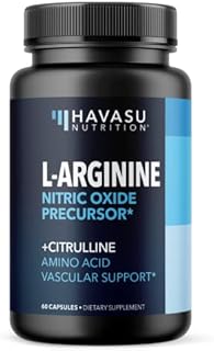 HAVASU NUTRITION L Arginine Enhancement for Men Nitric Oxide Precursor Supplement for Stamina and Endurance | 60 Vegan Capsules