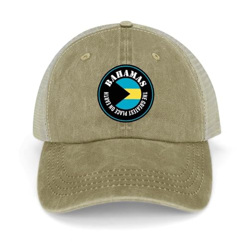 Yelolyio Casquettes de baseball The Greatest Place On Earth Bahamas Drapeau des Bahamas Casquettes en coton Chapeau de soleil Casquettes patriotiques pour hommes et femmes Casquettes en maille