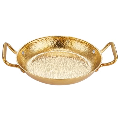 HOLIDYOYO Double Handle Stainless Steel Pan Induction Cooktop Hot Pot Smooth Cooking Pot for Seafood Paella