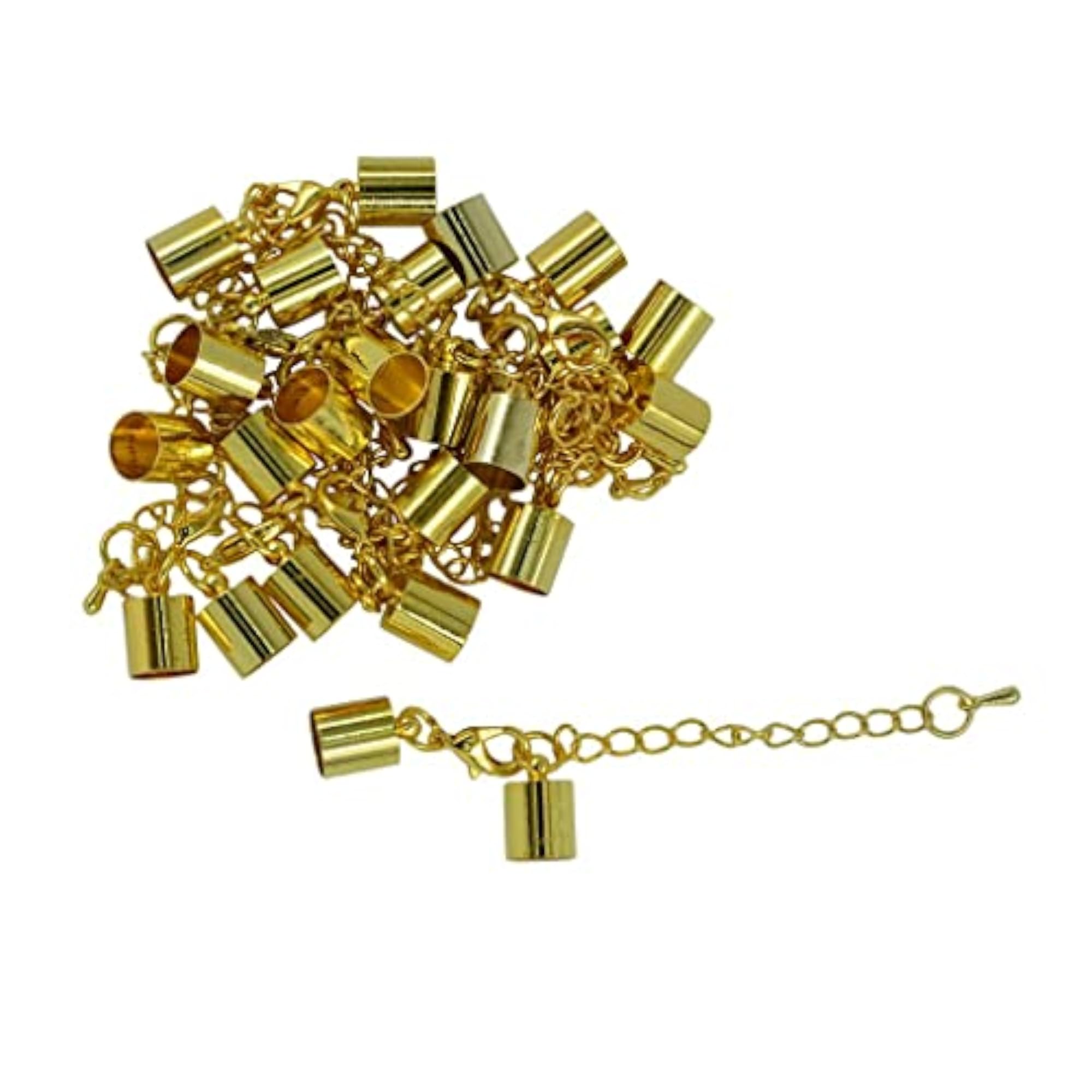 12 Sets Necklace Extender Chain with Cord End Cap