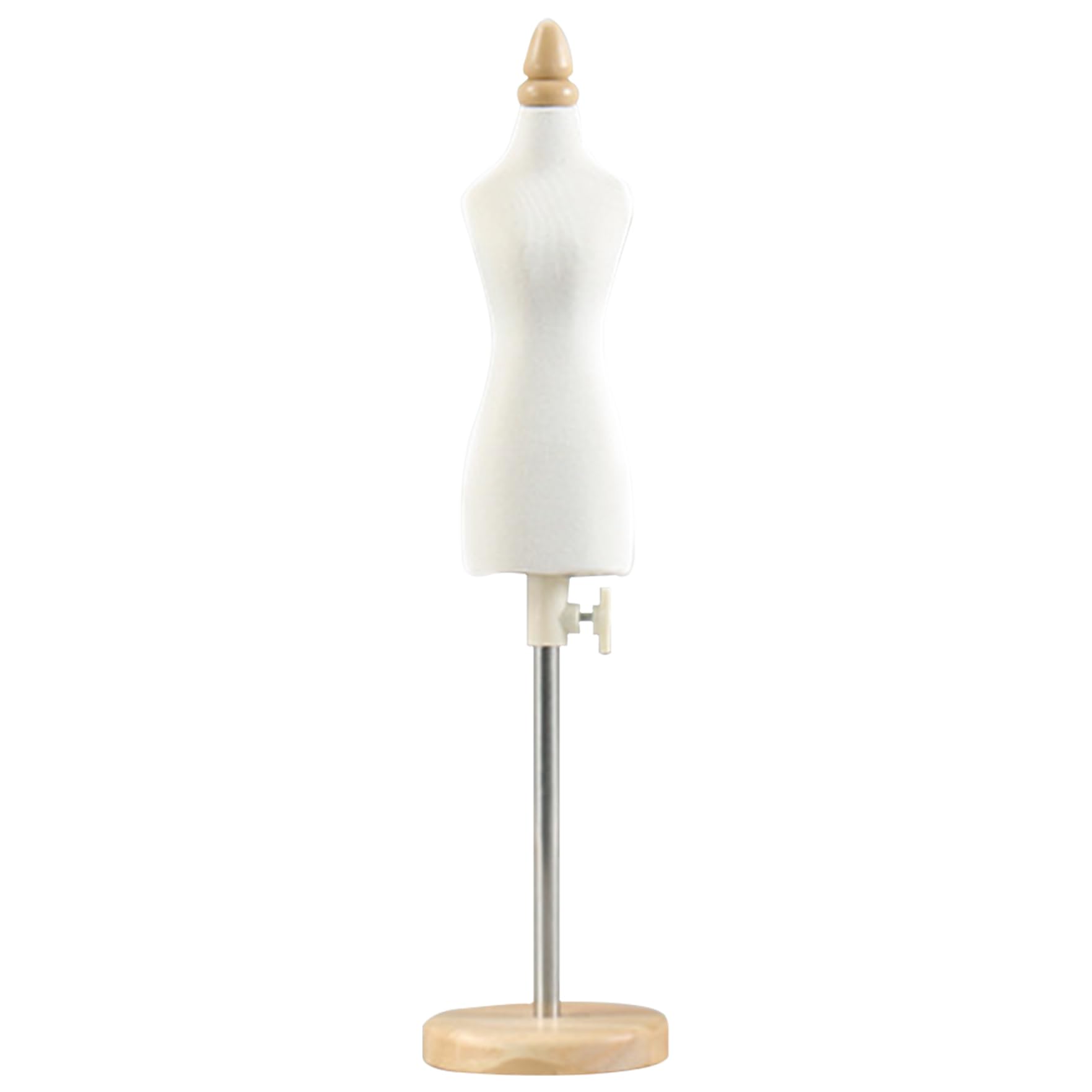 Cuerpo de maniquí hembra 1/4 con soporte base regulable en altura de 16.1 a 22.8 pulgadas