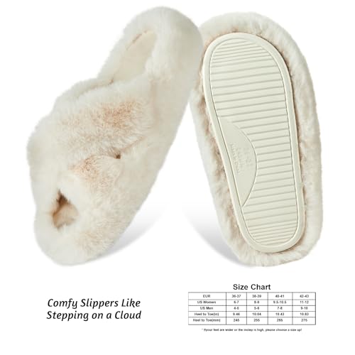 Women's Memory Foam Fluffy Plush Slippers - Cozy Furry Comfy Shoes4