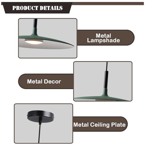 Suspension métal vert 45 cm plafonnier industriel américain luminaire décoratif bar - 6