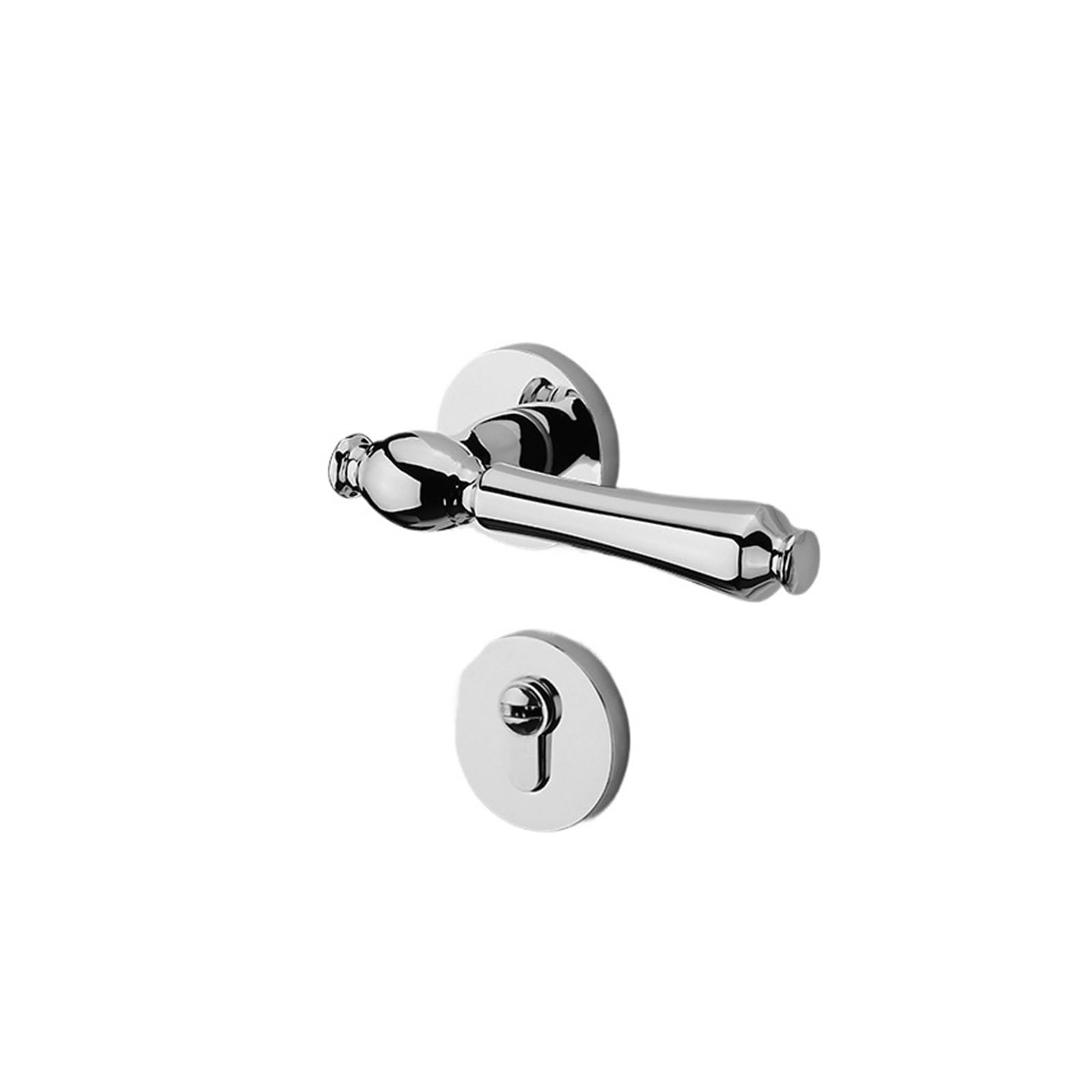 NYRXRYTCA Bright Silver Wooden Door Lock Light Luxury Split Indoor Bedroom Nordic Suit Simple American French Magnetic Silent Door Handle(D silent 35-50mm)