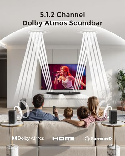 undefined ULTIMEA 5.1.2ch Sound Bar with Dolby Atmos, Surround Sound System for TV with 2 Surround Speakers, Sound Bar for Smart TV, Soundbar for Home Theater, BT 5.4, HDMI eARC, Skywave F40 (New, 2025 Model) の商品画像 1